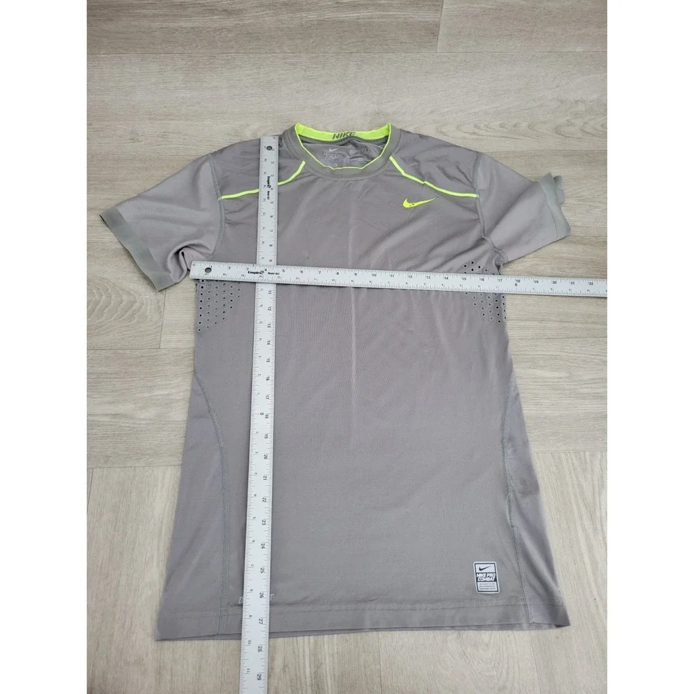 Nike Pro Combat Dri-FIT Compression Set Crew Neck L Shorts M‎ Gray Neon Green